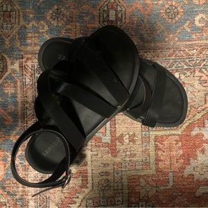 Bamboo | Black Wrap Sandals